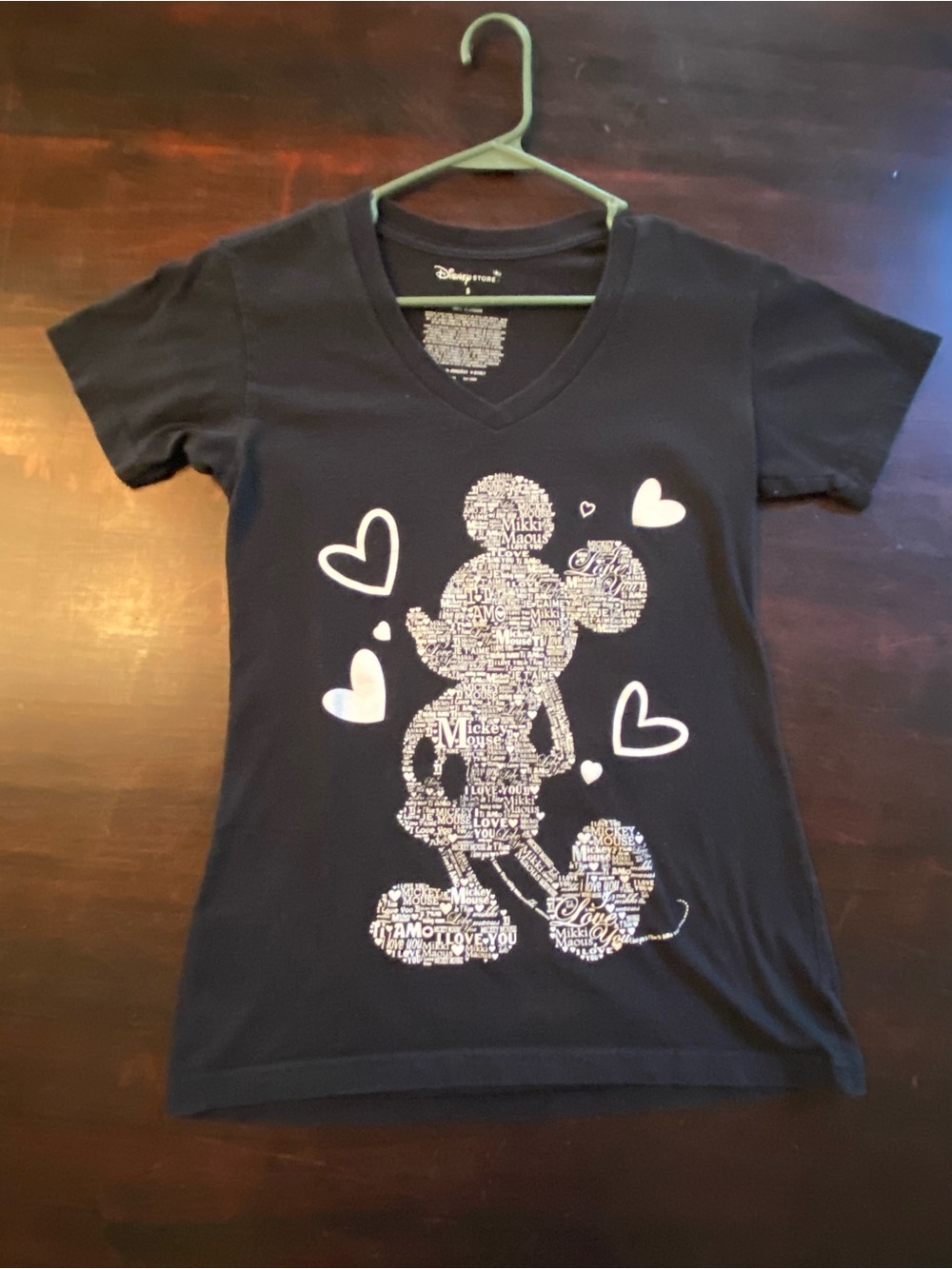 Disney Store Mickey Mouse V-Neck T-Shirt, size small